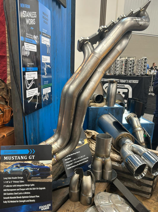 Stainless Works Stainless Power Headers for 2015-2024 Mustang GT with High-Flow Cats and 304 Stainless Steel Construction