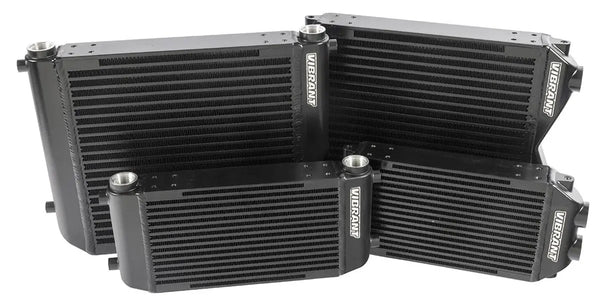 Vibrant Performance oil coolers lineup showing multiple core sizes