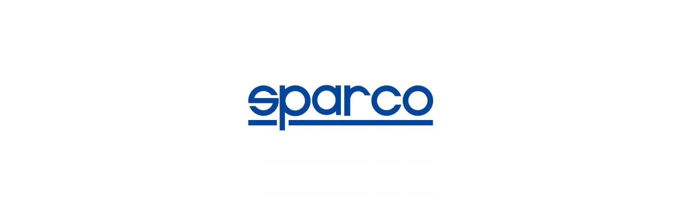 SPARCO logo, symbolizing premium motorsport safety equipment and high-performance automotive accessories.