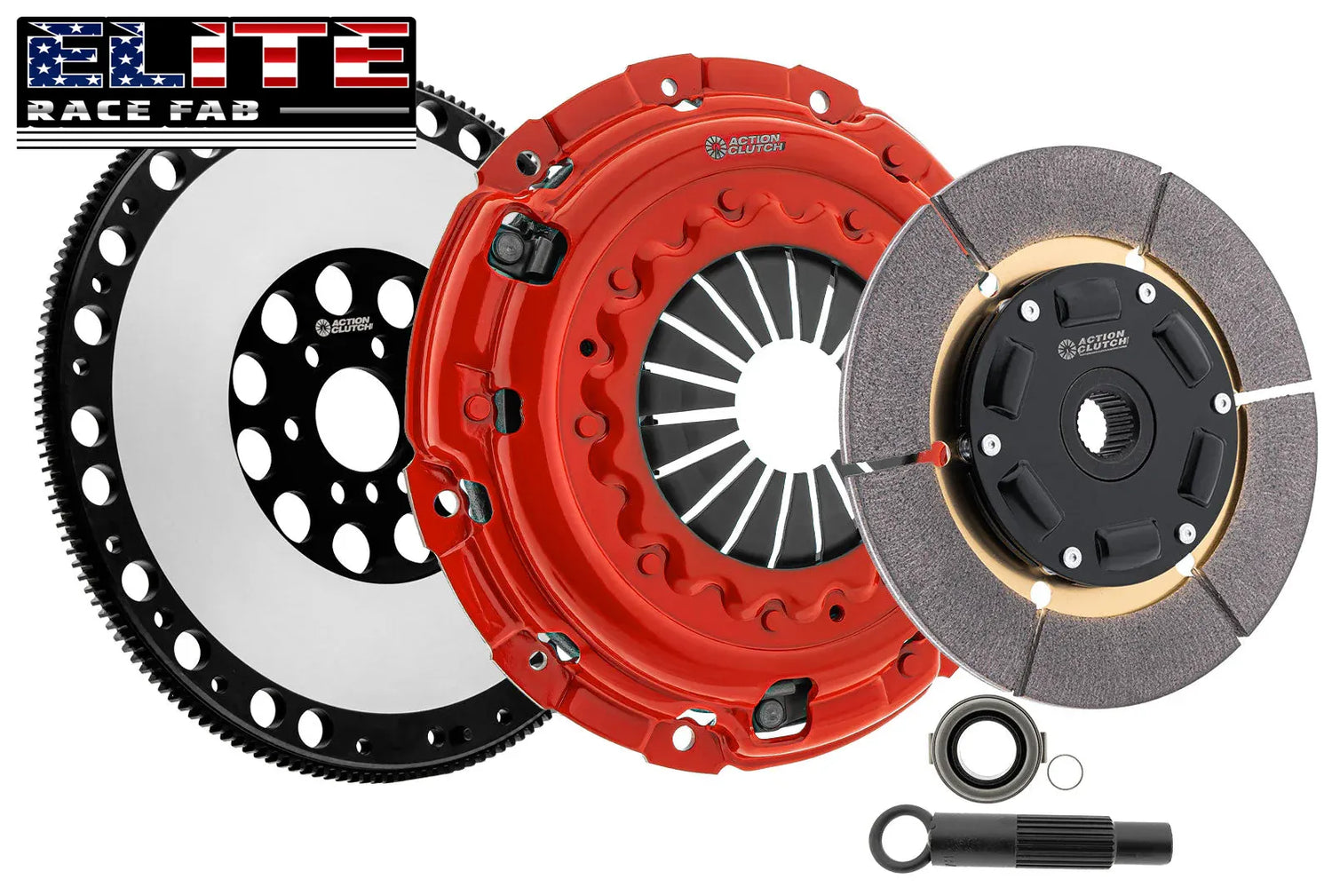 Action Clutch collection featuring high-performance clutch kits and lightweight flywheels for street and track use.