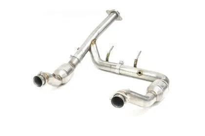 AMS downpipes and exhaust components for turbocharged performance vehicle upgrades