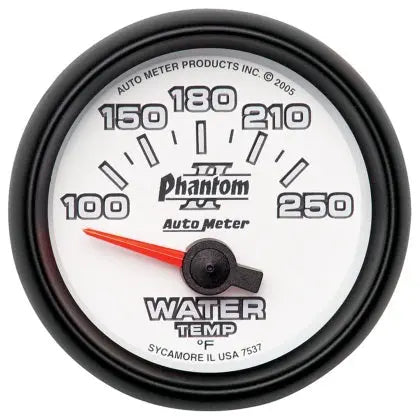AutoMeter water temperature gauge for coolant temperature monitoring in street race diesel and custom vehicles