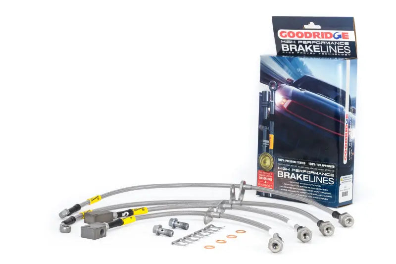 Goodridge stainless steel braided brake line kit with fittings