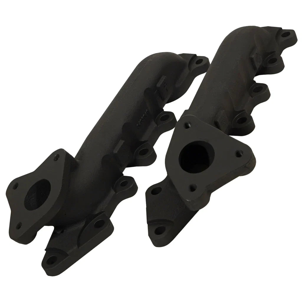 Heavy-duty high-flow cast iron replacement exhaust manifold set at Elite Race Fab