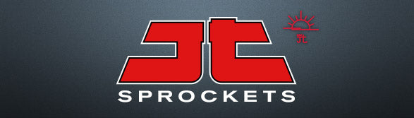 JT Sprockets logo featuring bold, professional typography and a gear-inspired design, representing high-quality motorcycle and ATV sprockets engineered for durability, performance, and reliability.