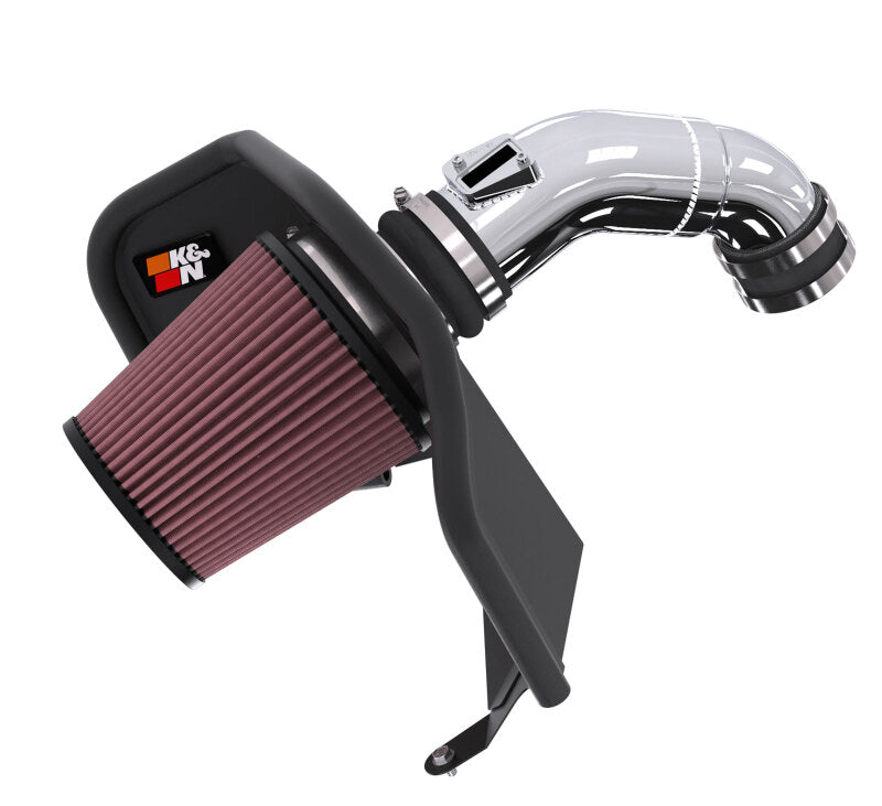 K&N cold air intake system, turbo inlet, intake tube, and airflow components