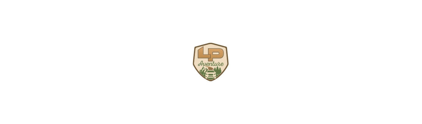 LP Aventure logo featuring bold, rugged typography with an adventure-inspired design, representing high-performance off-road accessories available at Elite Race Fab for trail-ready vehicles.