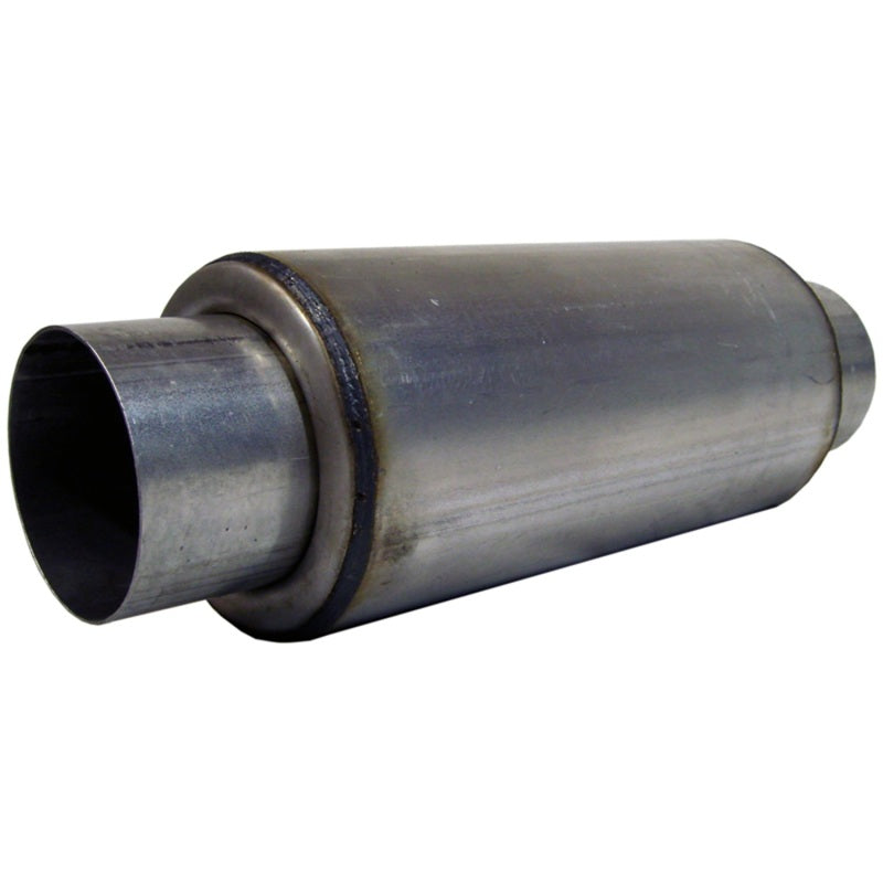 Performance T304 stainless steel inline exhaust resonator with perforated core at Elite Race Fab