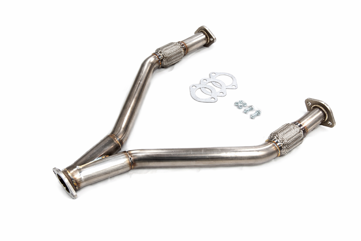 Performance mandrel-bent stainless steel exhaust Y-pipe merge collector at Elite Race Fab
