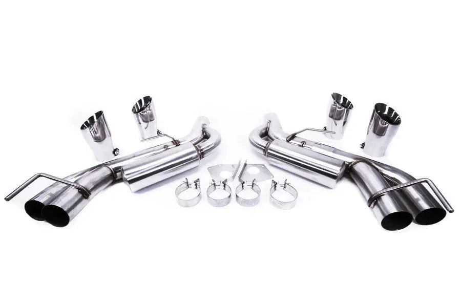 PLM stainless steel performance exhaust system with muffler delete and high-flow headers – designed for street and track vehicles