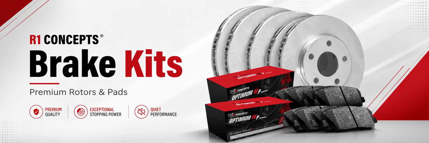 R1 Concepts brake parts including rotors pads brake kits calipers and hardware for cars trucks and SUVs