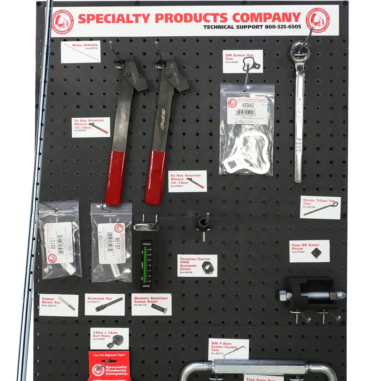 SPC alignment tools and suspension adjustment tools for camber caster and toe setups