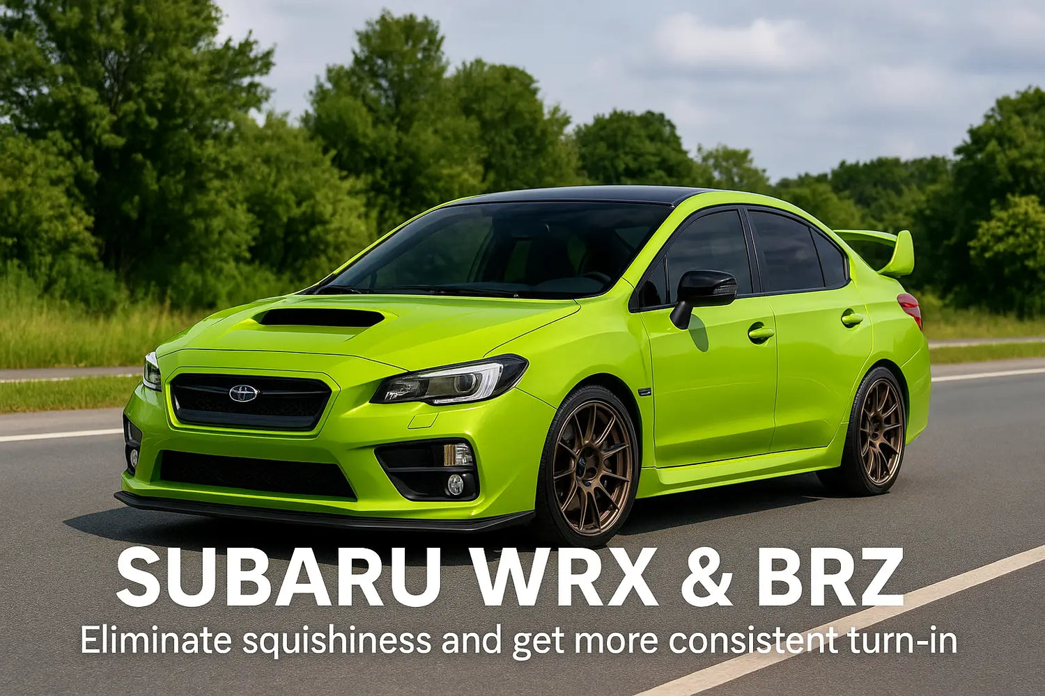 SuperPro suspension components for Subaru WRX and BRZ to improve turn-in and reduce squishiness