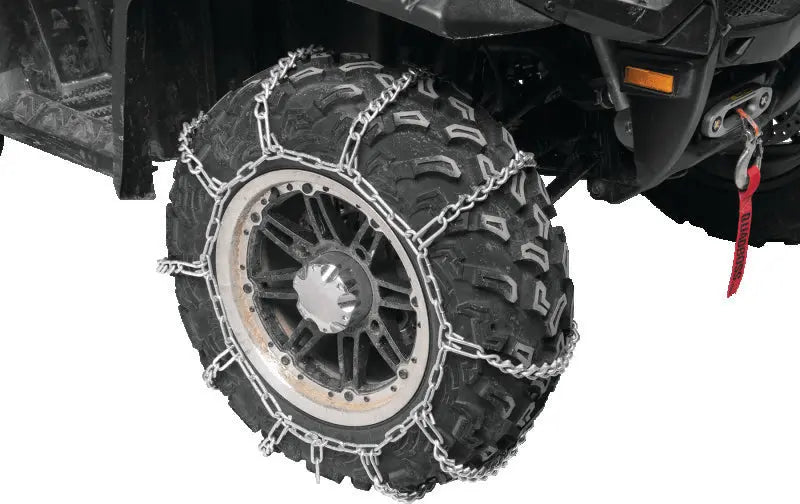 Snow and ice tire chains for winter traction