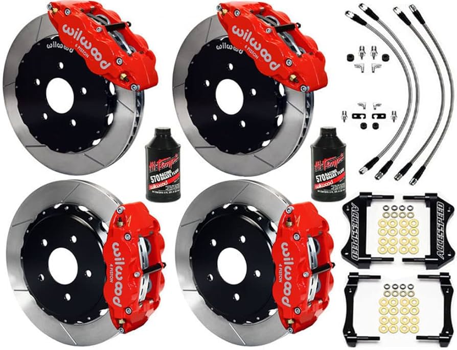 Wilwood brake parts including big brake kits calipers rotors pads master cylinders and brake line kits
