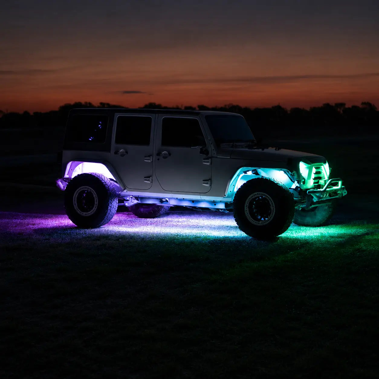 XK Glow rock lights for Jeeps trucks UTVs ATVs and off-road RGB LED underbody lighting setups