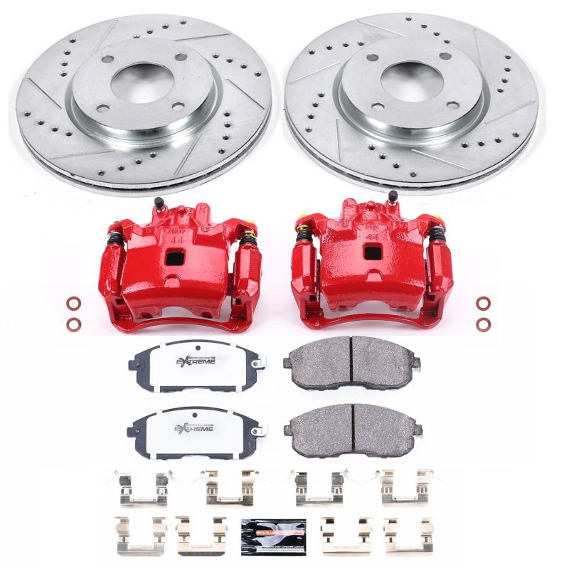 Power Stop 07-12 Nissan Sentra Front Z26 Street Warrior Brake Kit w/Calipers PowerStop