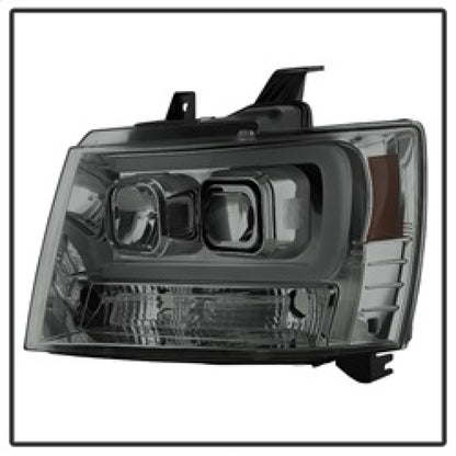 Spyder 07-14 Chevy Suburban/1500/2500/Tahoe V2 Projector Headlights Smoke PRO-YD-CSUB07V2-DRL-SM SPYDER
