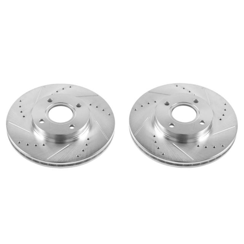 Power Stop 14-19 Ford Fiesta Front Evolution Drilled & Slotted Rotors - Pair PowerStop