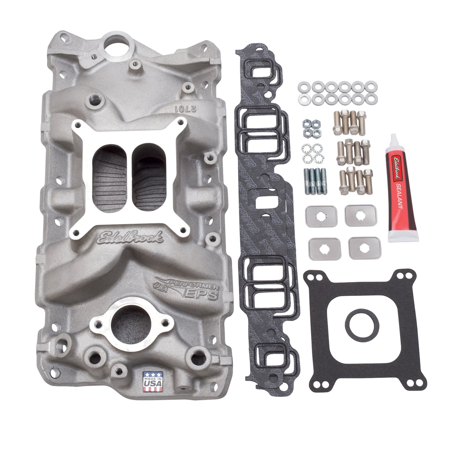 Edelbrock Edelbrock Chevrolet SB Performer EPS Manifold w/ Gaskets, Bolts, Studs - 2040 Edelbrock