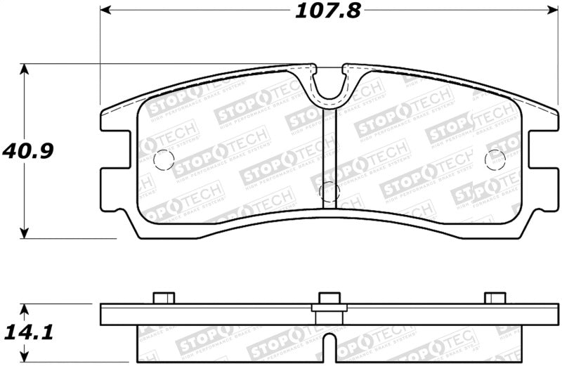 StopTech Street Disc Rear Brake Pads - 305.07540