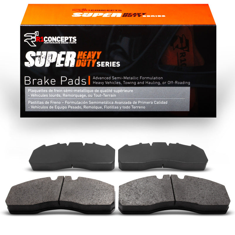 R1 Front & Rear Super Heavy Duty Brake Pads 2005-2024 Meritor/Lucas & More - 2214-1758-00