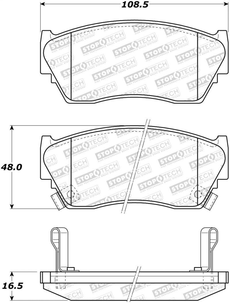 StopTech Premium Ceramic Front Brake Pads - 308.05100 Stoptech