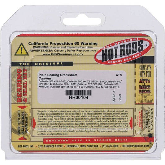 Hot Rods Plain Bearing Crankshaft for 2007-2015 Can-Am Outlander 500 4x4 & More - HR00104