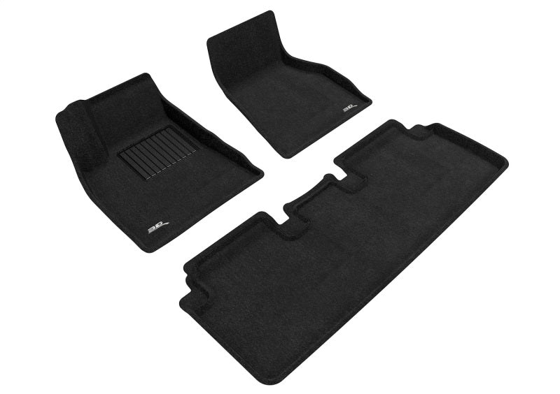 3D Maxpider L1TL01304709 15-19 Tesla Model S Elegant 1st 2nd Row - Floor Mat Set (Black)
