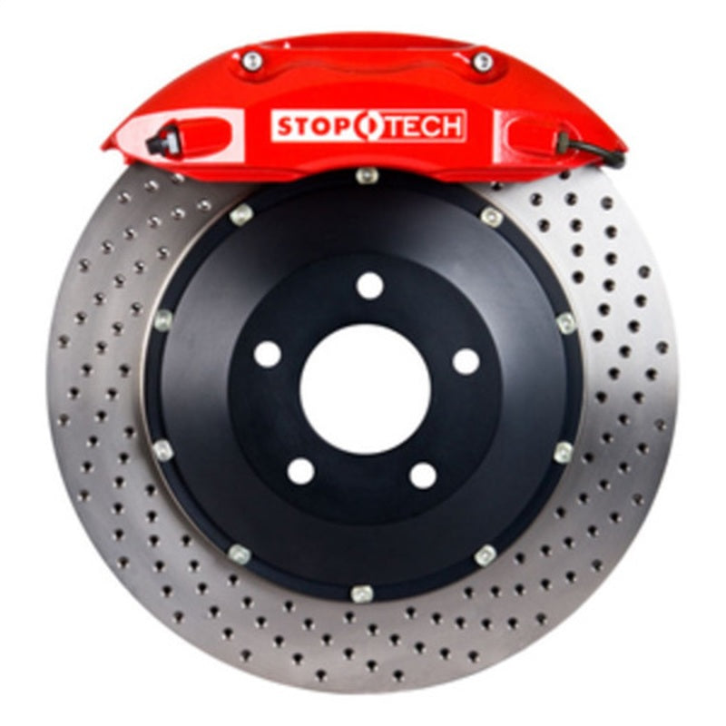 StopTech 08-09 BMW M3 (E92) V8 Rear 355x32 Red ST-40 Calipers Drilled Rotors/Pads/SS Lines Stoptech