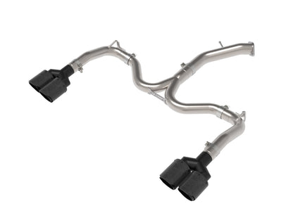 aFe Takeda 3 IN to 2-1/2 IN 304 Stainless Steel Axle-Back Exhaust w/ Carbon Fiber Tips - 49-37039-C
