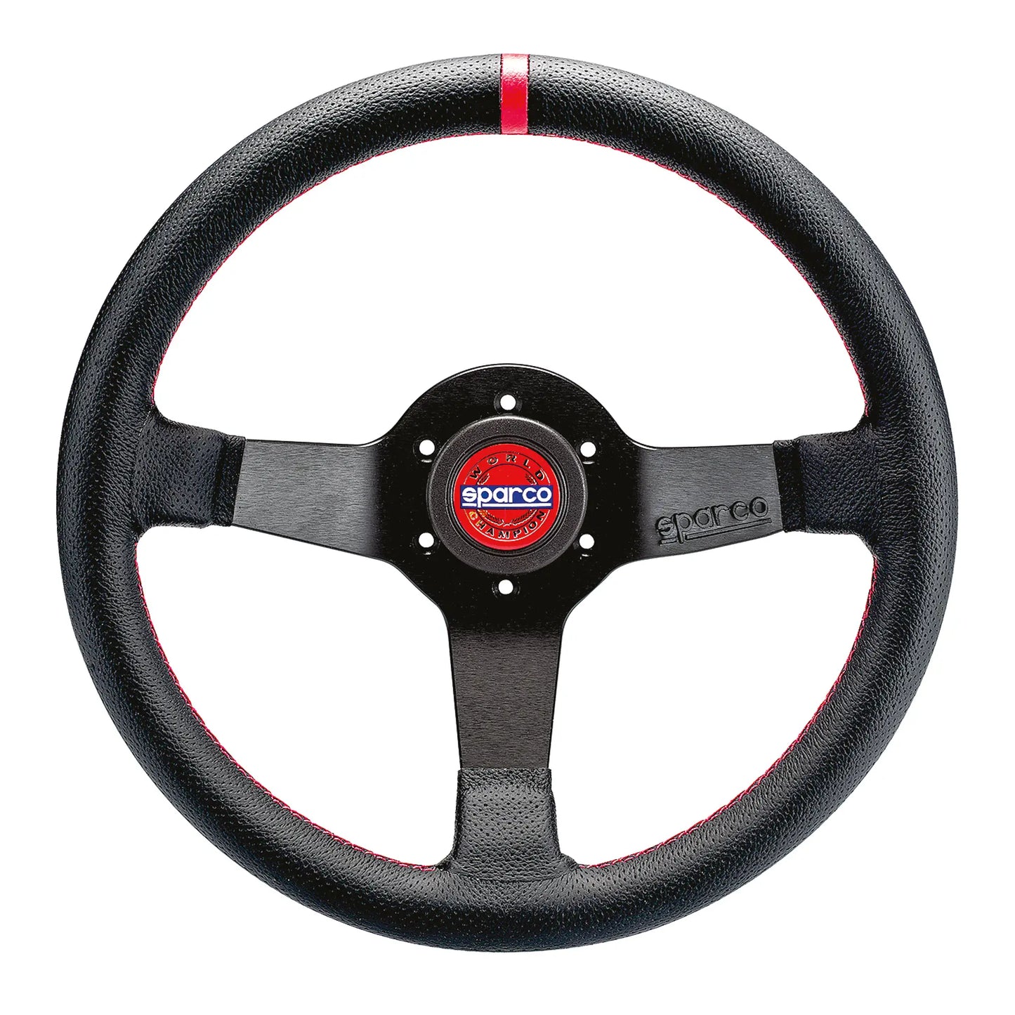 Sparco Steering Wheel R330 Champion Black Leather / Red Stiching SPARCO