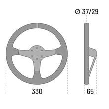 Load image into Gallery viewer, Sparco Steering Wheel R330 Champion Black Leather / Red Stiching