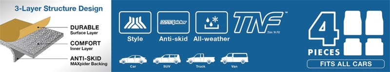 3D MAXpider 2099L-09-FR4 777-1 Universal Kagu Black Mat 4pcs (Size: L Front L 28in x W 21in Rear L 20in x 21in)