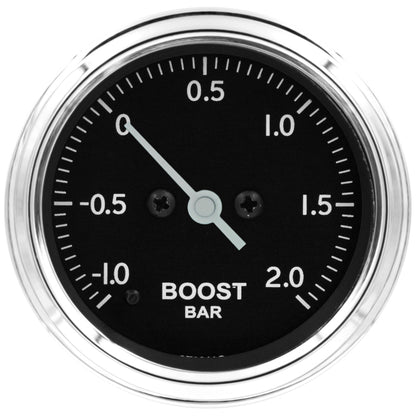 Autometer Stack 52mm -1 to +2 Bar (Incl T-Fitting) Pro Stepper Motor Boost Pressure Gauge - Classic ST3311C