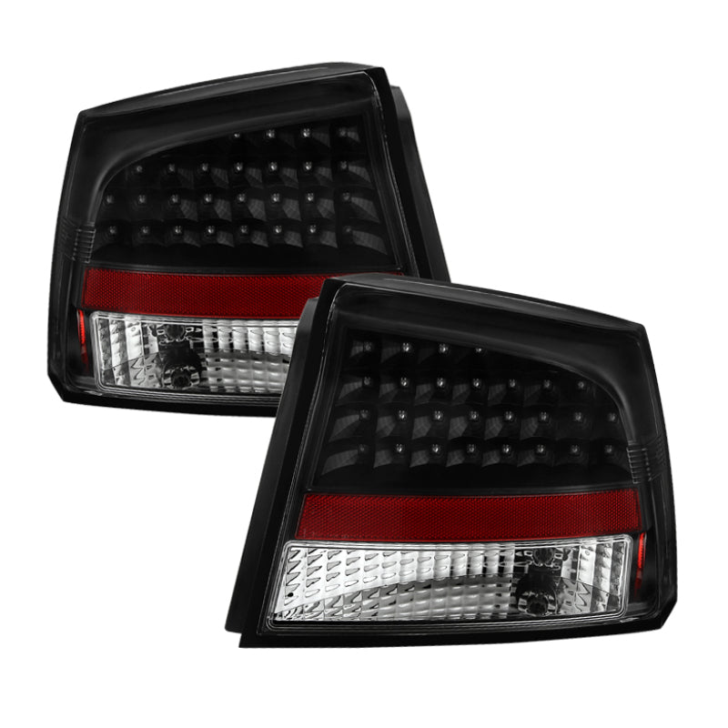 Xtune Dodge Charger 06-08 LED Tail Lights Black ALT-JH-DCH05-LED-BK SPYDER