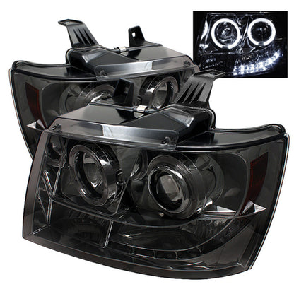 Spyder Chevy Suburban 1500 07-14 Projector Headlights LED Halo LED Smke PRO-YD-CSUB07-HL-SM SPYDER