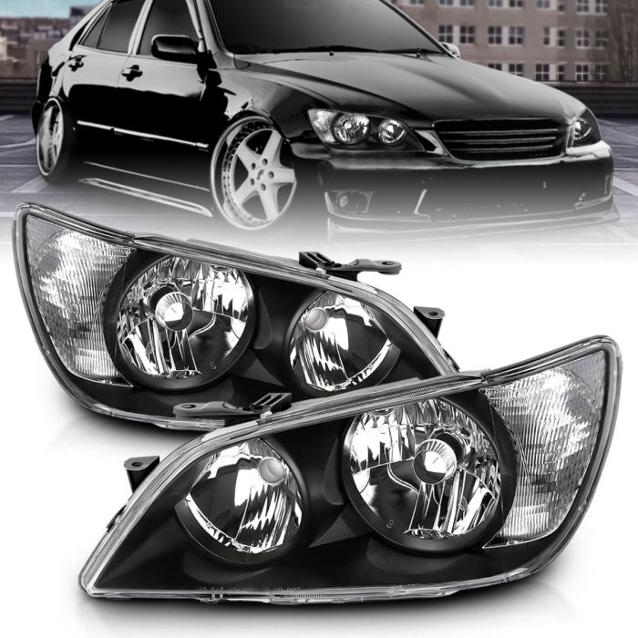 ANZO LEXUS IS300 01-05 CRYSTAL HEADLIGHTS BLACK - 121210