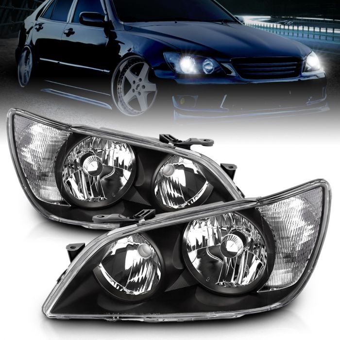 ANZO LEXUS IS300 01-05 CRYSTAL HEADLIGHTS BLACK - 121210