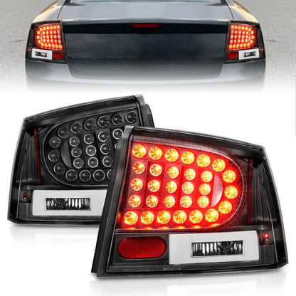 ANZO DODGE CHARGER 06-08 LED TAIL LIGHTS BLACK - 321014