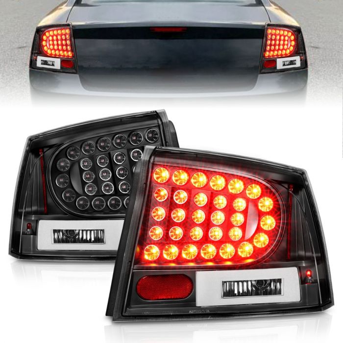 ANZO DODGE CHARGER 06-08 LED TAIL LIGHTS BLACK - 321014