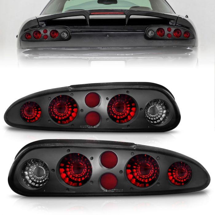 ANZO CHEVY CAMARO 93-02 TAIL LIGHTS BLACK DARK SMOKE LENS - 221175