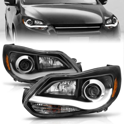 ANZO FORD FOCUS 12-14 PROJECTOR PLANK STYLE HEADLIGHTS BLACK (NOT FOR FACTORY HID SYSTEM) -121490