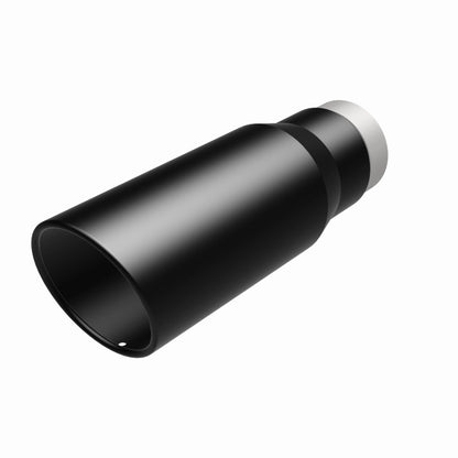 MagnaFlow Tip Stainless Black Coated Single Wall Round Single Outlet 5in Dia 3.5in Inlet 14.5in L Magnaflow