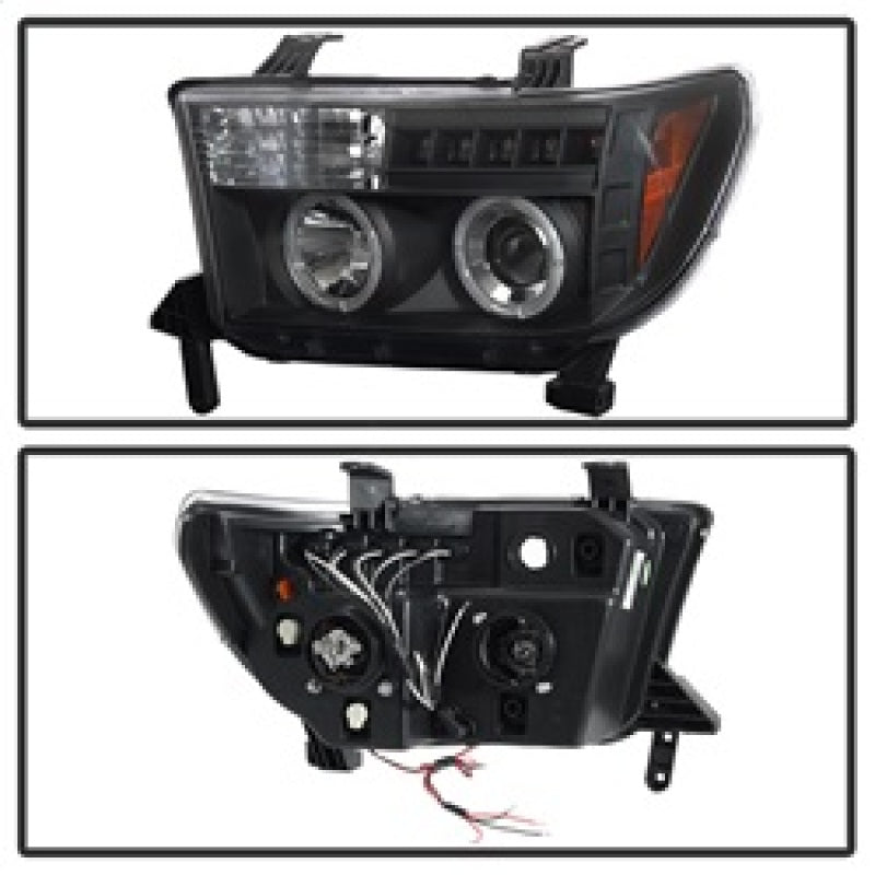 Spyder Toyota Tundra 07-133 Projector Headlights LED Halo LED Blk PRO-YD-TTU07-HL-BK SPYDER