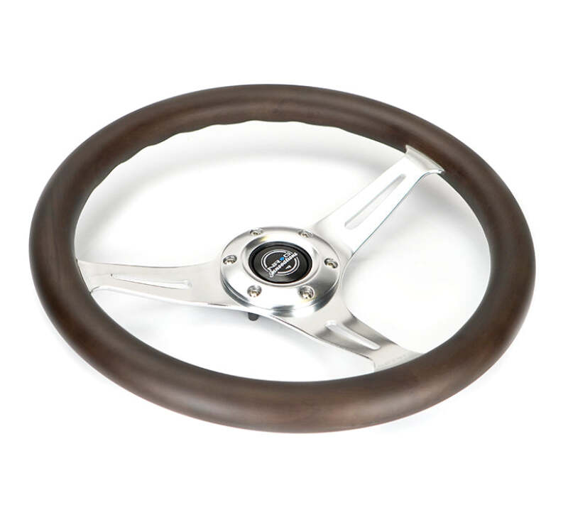 NRG Classic Wood Grain Wheel - 350mm 3 Chrome Silver Spokes Oak Color Wood - ST-015SL-OAK