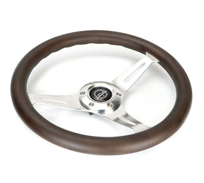 NRG Classic Wood Grain Wheel - 350mm 3 Chrome Silver Spokes Oak Color Wood - ST-015SL-OAK