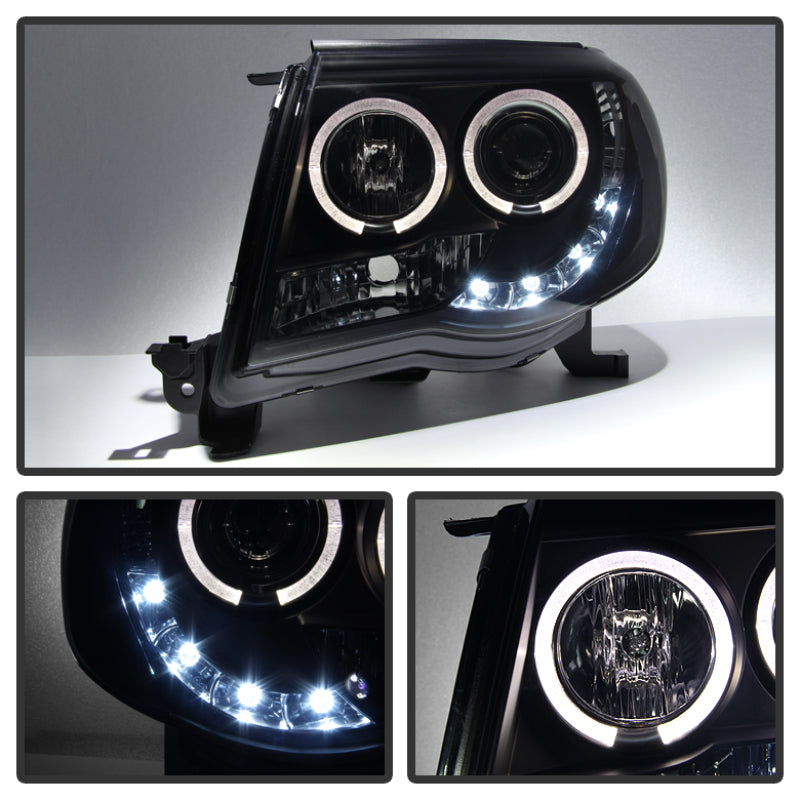 Spyder Toyota Tacoma 05-11 Projector Headlights LED Halo LED Blk Smke PRO-YD-TT05-HL-BSM SPYDER