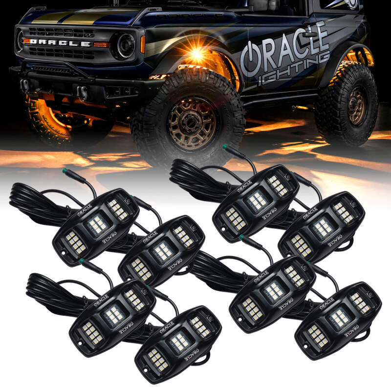 Oracle Underbody RGB+W Wheel Well Rock Light Kit - 8 PCS - ColorSHIFT ORACLE Lighting