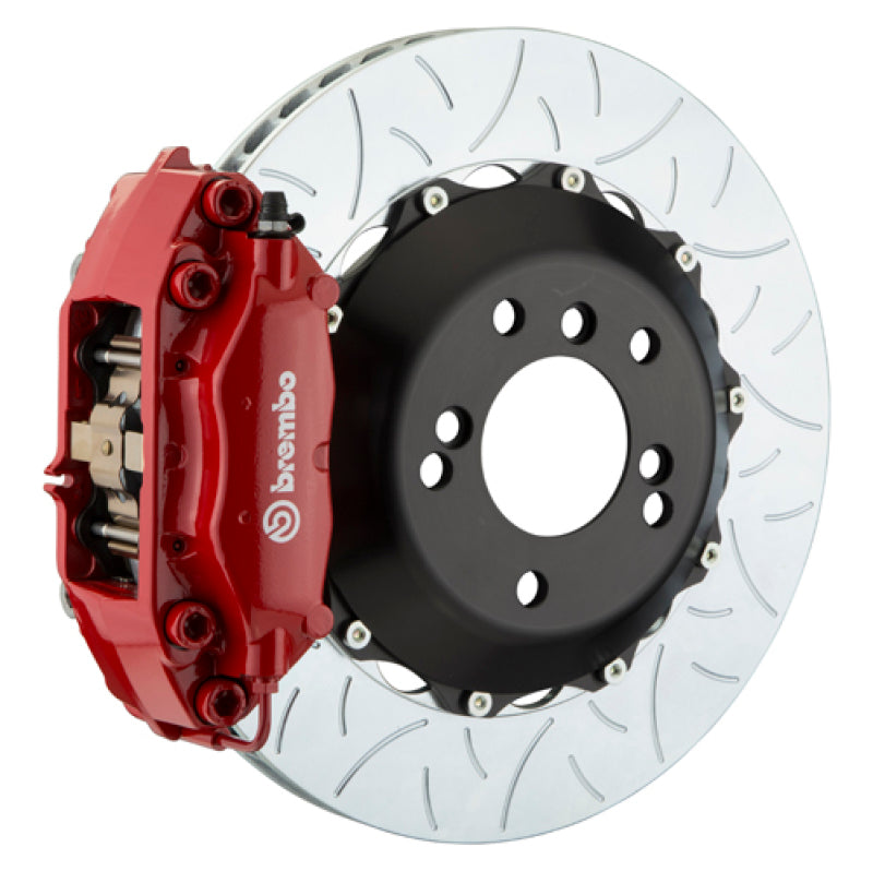 Brembo 06 330i Excl xDrive Rr GT BBK 4Pis Cast 2pc 345x28 2pc Rotor Slotted Type3-Red Brembo